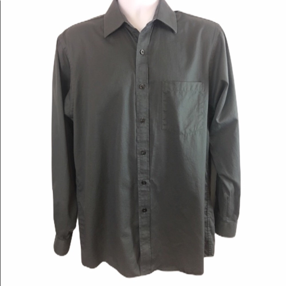 Michael Kors Mens Gray Dress Shirt Size 15 1/2